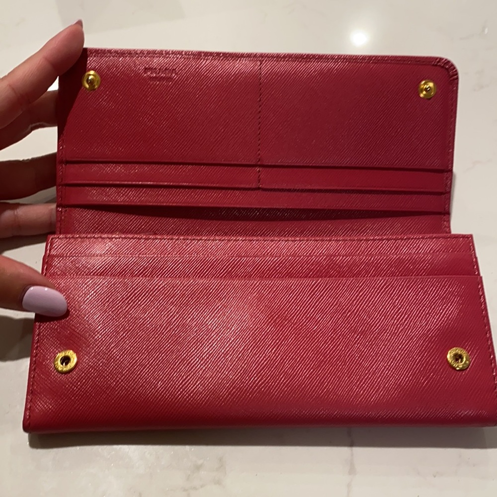 Prada Saffiano pink bow wallet - Picture 2 of 5